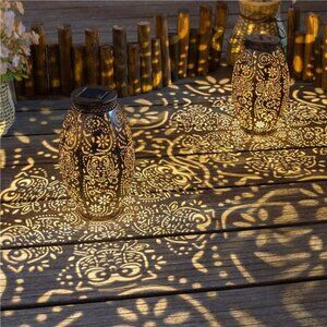 2Pack Owl Solar Outdoor Lanterns Waterproof,Large Decorative Garden Solar Lights